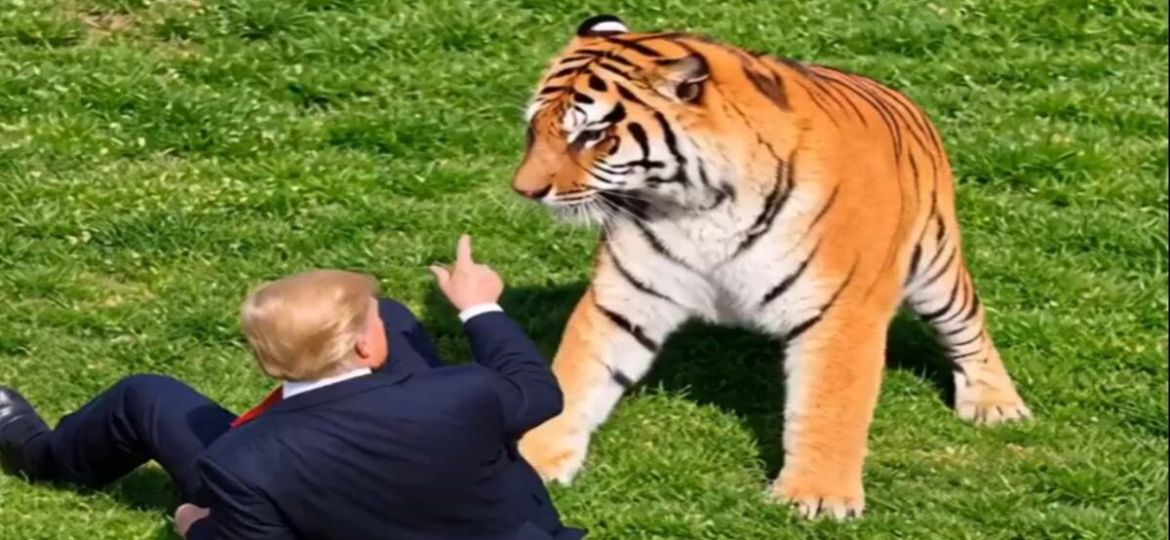 Trump-provoca-indignacion-al-compartir-video-de-ataque-mortal-de-un-tigre-en-Reino-Unido